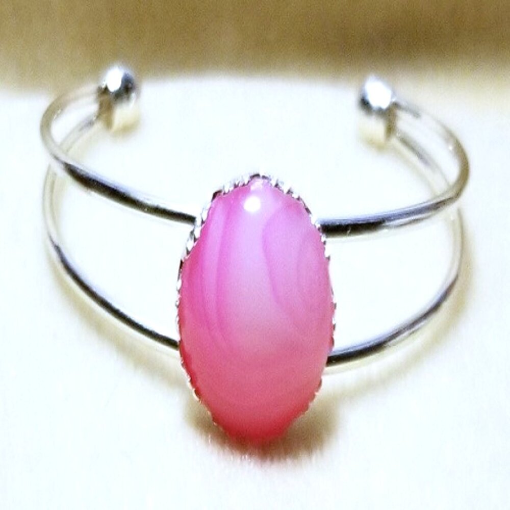 Pink Banded Agate Cuff